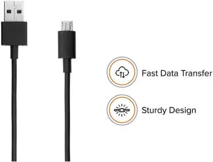 Mi Micro USB Cable for Smartphone (120Cm, USB Type A, Black)