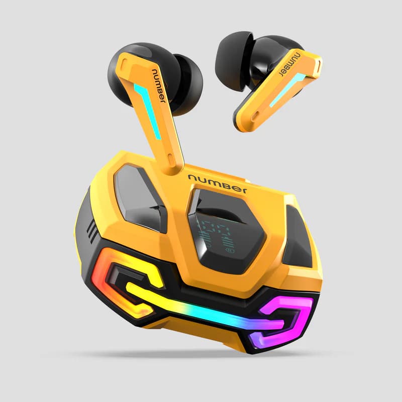 Number Super Buds GT M9 Gaming TWS Earbuds (Glass black)