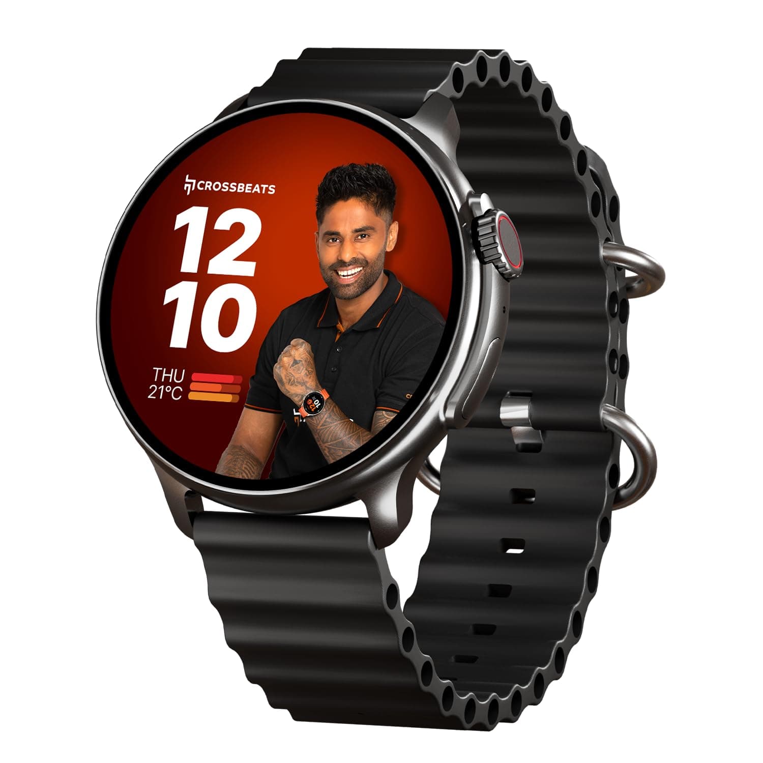 Open-box CrossBeats Aura Round 1.46" Super AMOLED Smart Watch, Always On, Advanced AI ENC Bluetooth Calling