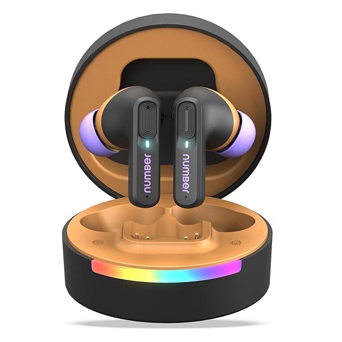 Open-box Number Super Buds 555 ANC (32db) Truly Wireless (Black Dune) in Ear Earbuds with 66H Playtime