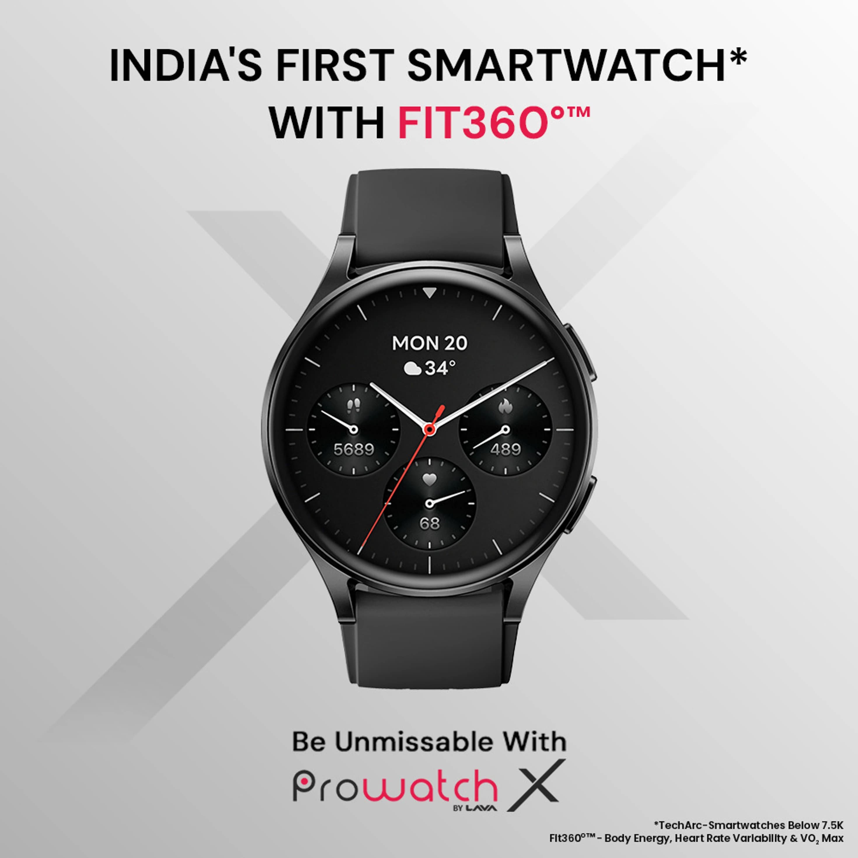 Open-box ProWatch X with Enhanced Fitness Features - 1.43" AMOLED AOD Display | Inbuilt GPS, Altimeter, Barometer & Compass | Body Energy Features| Corning Gorilla Glass 3 (Silicone)