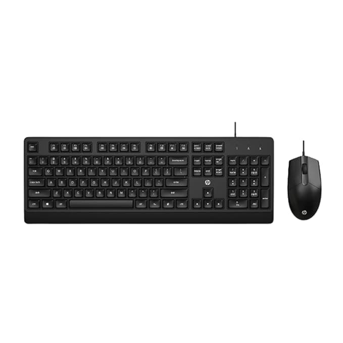 HP KM 180 Wired Mouse and Keyboard Combo, USB Plug-and-Play, 1200 dpi