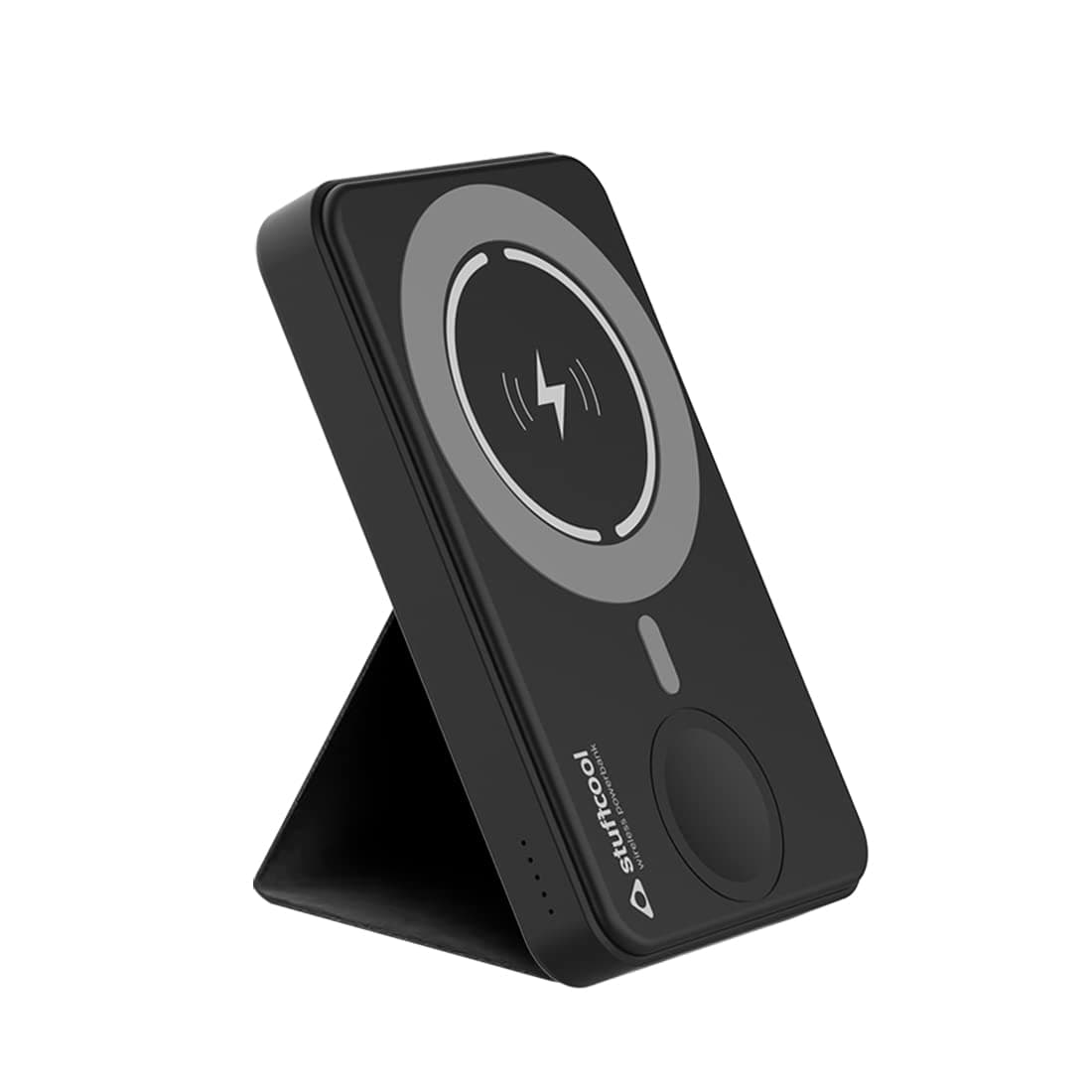 Stuffcool PB9063W 5000mAh Magnetic Powerbank Compatible with Apple Watch Charging and Leather Kick Stand